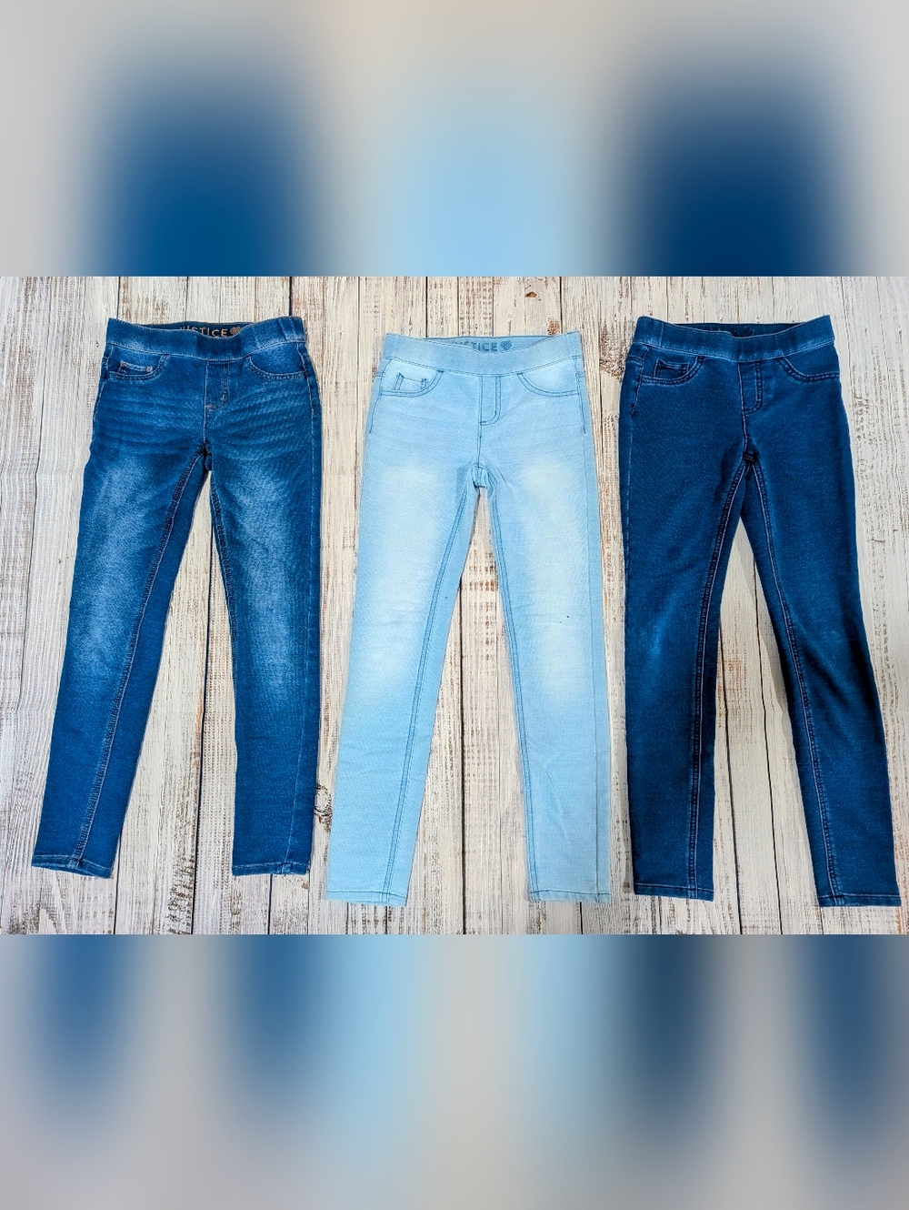 Lot Of 3 Girls Justice Slim Jeggings Size 12